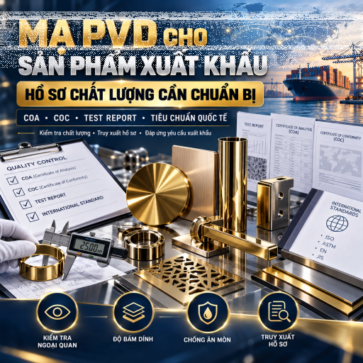 Mạ PVD Cho Sản Phẩm Xuất Khẩu: Hồ Sơ Kiểm Tra Chất Lượng Cần Chuẩn Bị